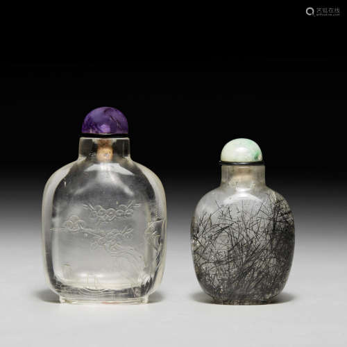 1750-1860年 水晶鼻烟壶及发晶鼻烟壶