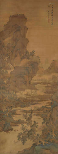 吴乔 仿李成青绿山水 1685年作 设色绢本 立轴