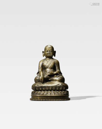西藏 十五世纪 萨迦喇嘛铜像