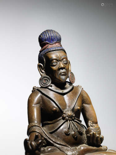 藏中 十六世纪 铜错银藏纽赫鲁加像