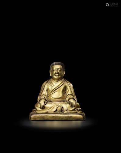 西藏 十八世纪 铜鎏金马尔巴确吉洛卓像