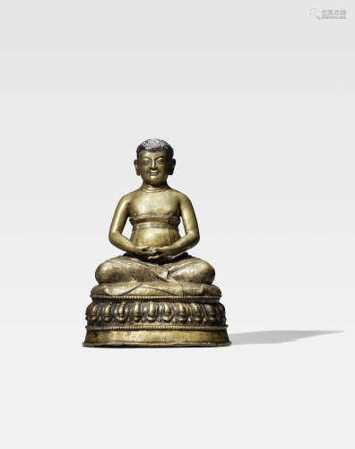 西藏 十六世纪 仙通秋巴铜像