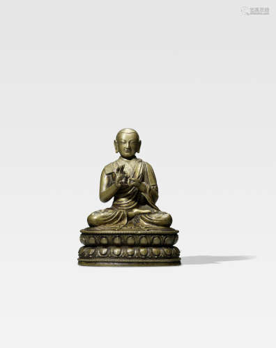 西藏 十五世纪早期 秋吉八思巴洛卓嘉赞铜像