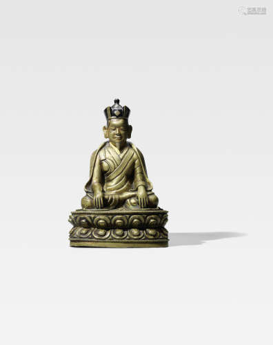 西藏 十四/十五世纪 二世噶玛巴噶玛巴西铜像
