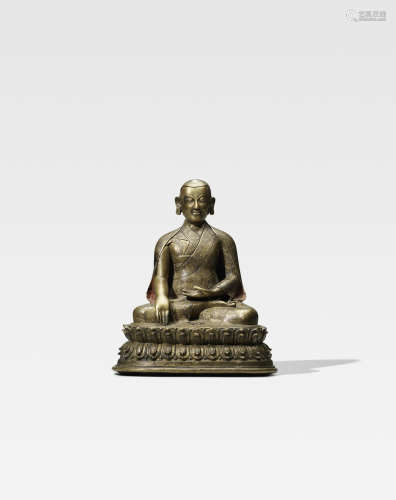 西藏 十五世纪 萨迦喇嘛铜像