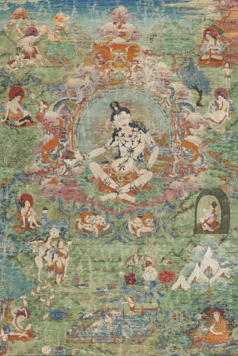 藏东 十八世纪 七世达赖格桑嘉措唐卡