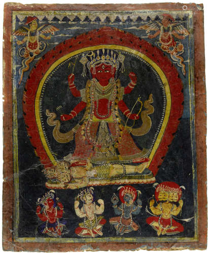 尼泊尔 十八世纪 密宗佛母博巴两幅