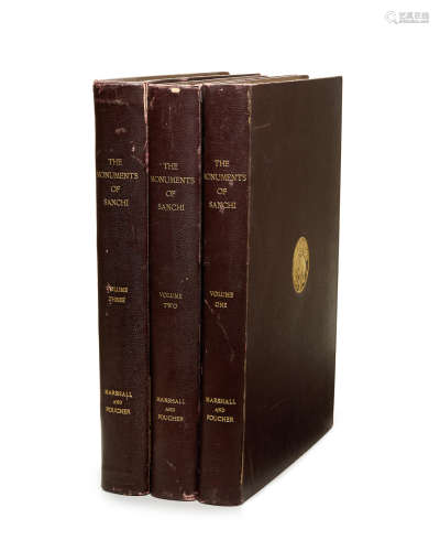 JOHN MARSHALL AND ALFRED FOUCHER THE MONUMENTS OF SANCHI, 3 VOLUMES