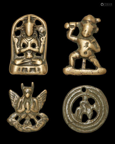 西藏 约九至十三世纪 铜托甲四枚