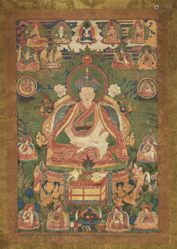 不丹 十八世纪 宁玛多杰林巴传承法嗣唐卡