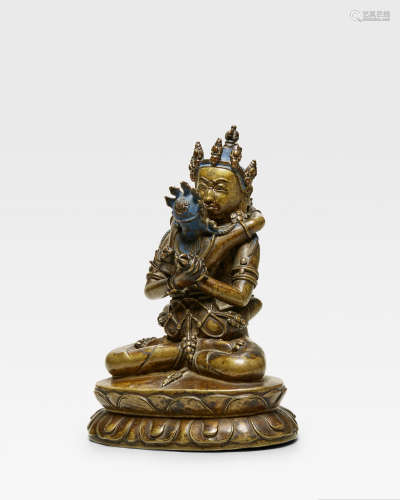 西藏 十三/十四世纪 金刚萨埵嘿噜嘎铜像