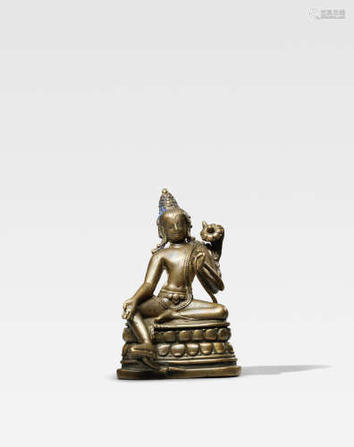 西藏 帕拉风格 约十二/十三世纪 观音菩萨铜像