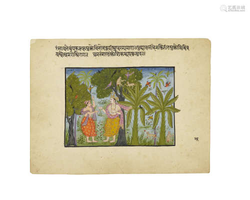 FOLIO 26 FROM THE EARLIEST KSHEMAKARNA RAGAMALA: MALKOS RAGA POPULAR MUGHAL, CIRCA 1610