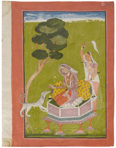 AN ILLUSTRATION FROM A RAGAMALA SERIES: SANVERI, DAUGHTER-IN-LAW OF SRI RAGA BILASPUR, CIRCA 1700-1710