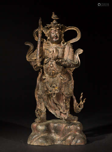 Antique Gilt Bronze Buddha, 17th Century
