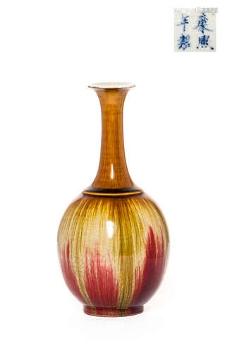 Chinese Antique Export Flambe-Glazed Porcelain Vase, Qing Dynasty