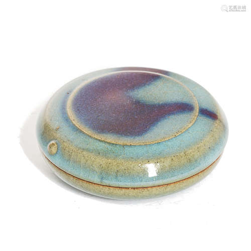 Chinese Antique Flambe-Glaze Porcelain Ink Box, Jin Dynasty