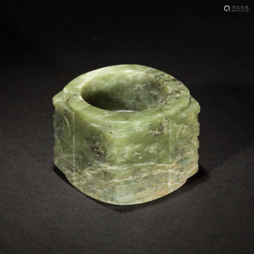 Chinese Antique Jade Cong Figure