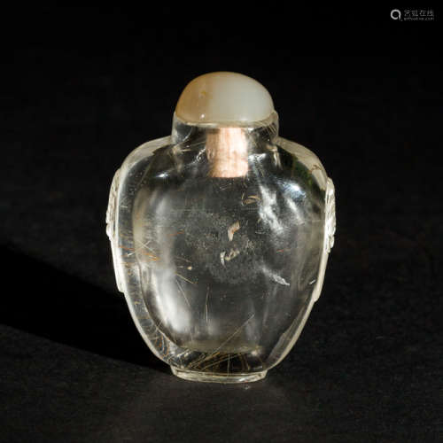 Antique Hair Crystal Snuff Bottle, 19th Century