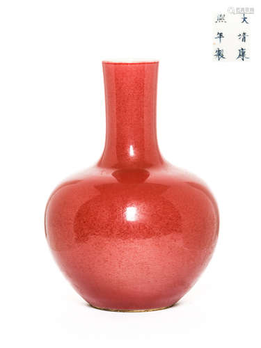 Chinese Antique Red Glazed Porcelain Vase