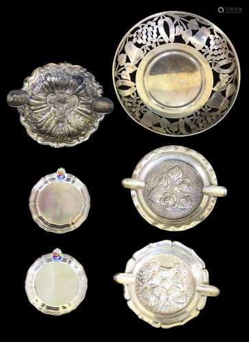 Six Silver Small Plates