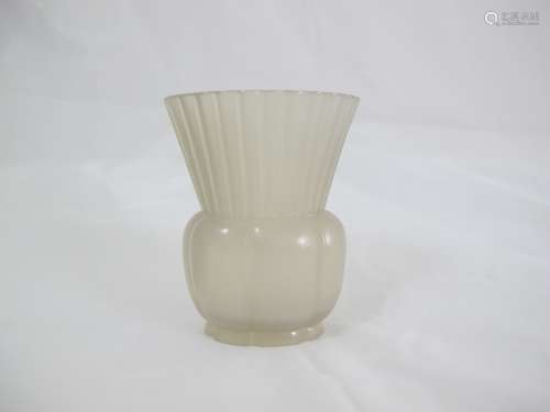 A White Jade Flower Vase