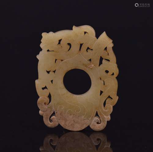 Warring State Period-A Dragon Phoenix Jade Pendant