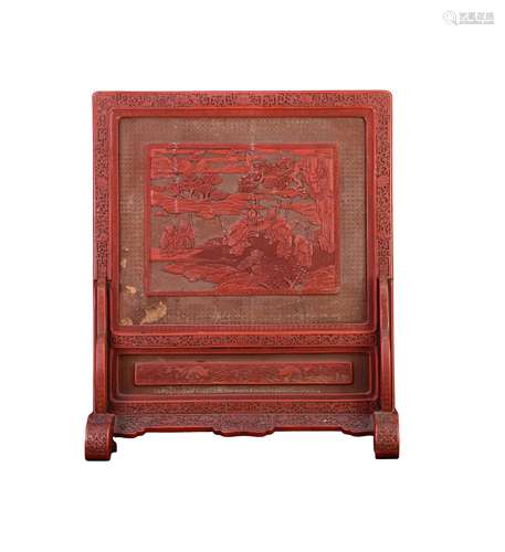 Qing - A Cinnabar Lacquer Carved ‘Eight Immortal And Huichang Nine Sage”