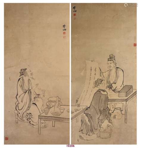 Attributed To Zhang Lu (1465-1505) Two Paintings