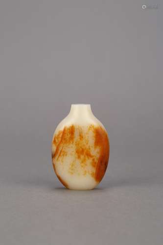 A  Chinese White  and Russet Jade Snuff Bottle