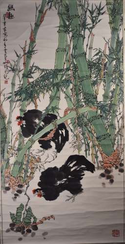 Cui Ruzhuo (B.1944) Ink And Color On Paper, Hanging Scroll. In year 1983.