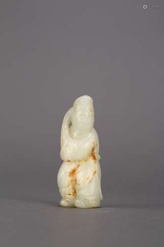 A Chinese white Jade Statue ladie Song Dynasty