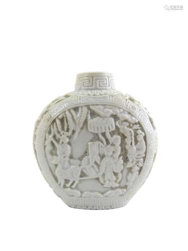 A Dehua Figure White Porcelain Snuff bottle