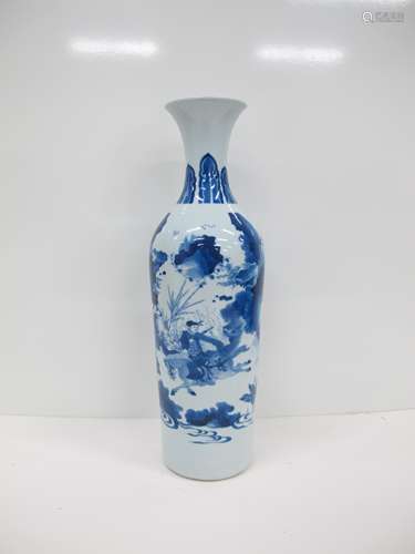 A Chinese Blue and White Cylindrical Vase