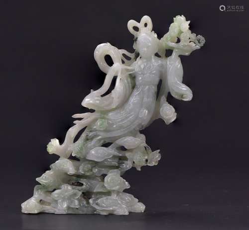 Republic-A Jadeite Carved Female Celestial