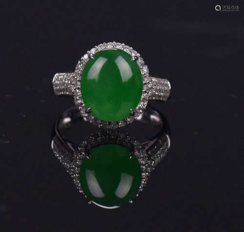 A Beautiful Jadeite Diamond Ring