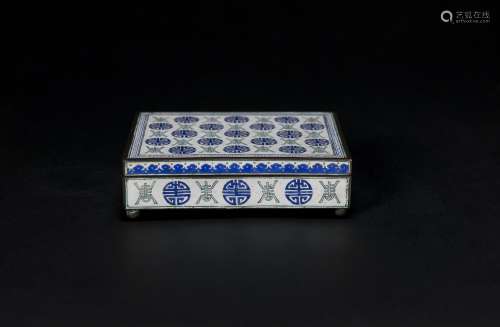 Qing - An Enamel Glazed “Hundreds Shou” Bronze Box
