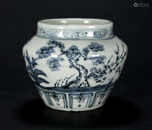 A Yuan Style Blue And White ‘Plum, Pine, Bamboo’ Small Jug
