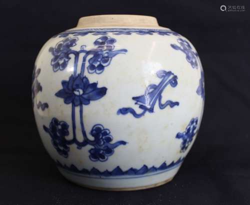 A Blue and White Porcelain Pot