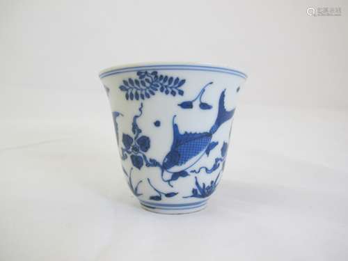 A Blue and White Porcelain Cup