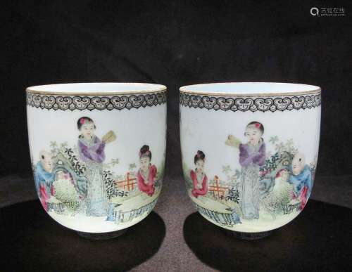 A pair of Chinese Porcelain Egg Shell Cups