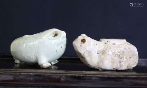 Two Chinese Porcelain Antique Pottery Water-drop