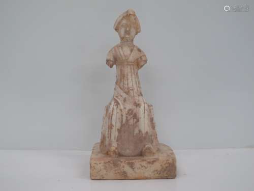 A Chinese White Marble Stone Tang Lady Figures