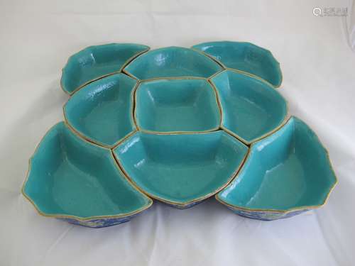 A Set of Famile-rose Porcelain Candy Plate