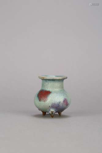 A Chinese Jun-Type Porcelain Three Legs Censer