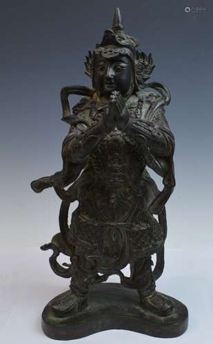 Chinese Bronze Figure of Heavenly King