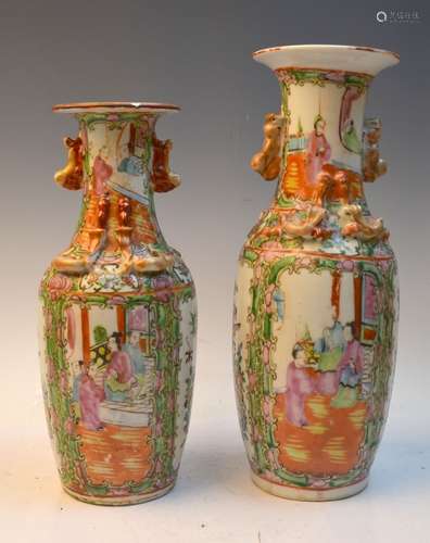 Two Chinese Rose Medallion Porcelain Vases