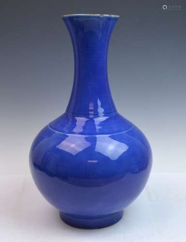 Chinese Blue Glazed Porcelain Vase