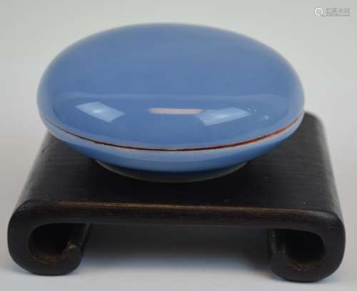 Chinese Blue Glazed Porcelain Ink Box