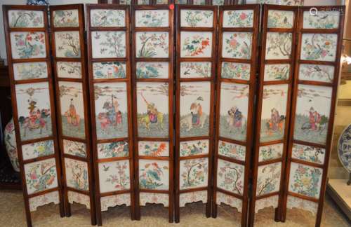 Chinese Famille Rose Porcelain Wall Panel